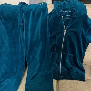 Calvin Klein Teal Track Pants & Hoodie Set